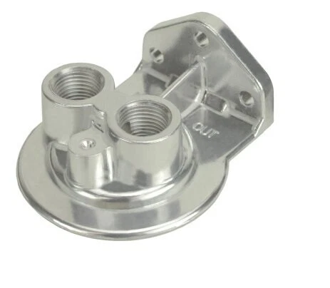 Derale Standard Series Filter Mount Single Mount Ports 13/16"-16 Filter 1/2" NPT