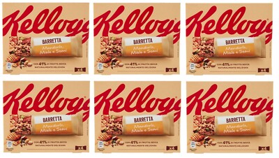 6x Kellogg's Barretta Erdnuss-Mandel-Samen und Haferriegel mit Honig Riegel 128g