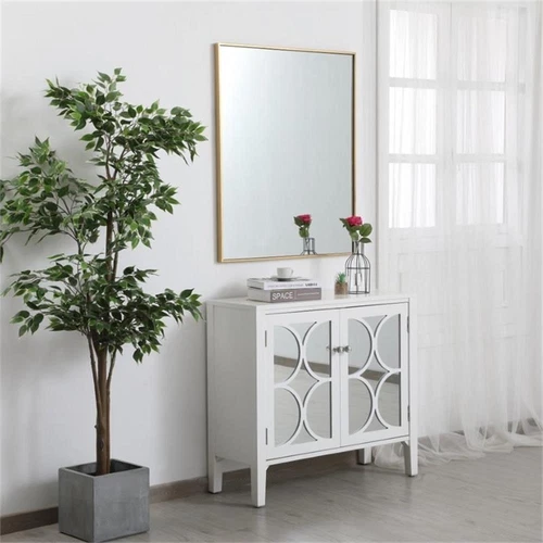 Elegant Decor Eternity 36" x 30" Contemporary Metal Frame Mirror in Brass - Picture 12 of 12