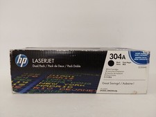 HP 304A Black Toner Cartridges 2-Pack LaserJet CP2025 CC530AD Damaged Box
