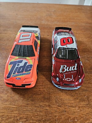 Action 1/24 Diecast Lot Of 10 Nascar Toy Cars/banks, Dale