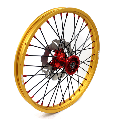 KKE 21/19" MX Cast Spoked Wheels Fit Honda CRF450R CRF250R 2015-2025 Gold Rims - Picture 10 of 12