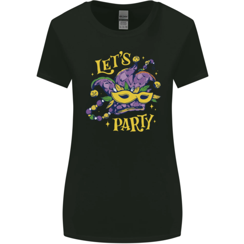 Mardi Gras Lets Party Womens Wider Cut T-Shirt - Picture 1 of 55