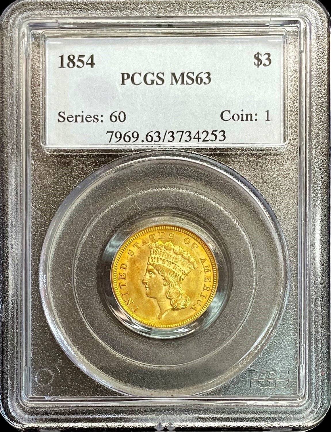 1854 GOLD US 3 DOLLAR INDIAN PRINCESS HEAD COIN PCGS MINT STATE 63 EBay 1854 GOLD US 3 DOLLAR INDIAN PRINCESS HEAD COIN PCGS MINT STATE 63 EBay