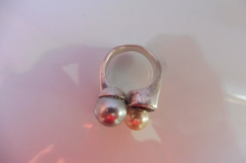 Anneau, 925 Argent Avec Perles Et Pierres, Belle, Massive, vieux Anneau - Photo 2 sur 5