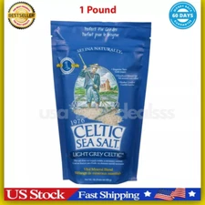Light Grey Celtic Sea Salt 1 Pound Resealable Bag–Additive-Free,Gluten-Free,454G
