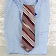 Vintage Neck Tie Mens Red Striped Textured Business Formal JOHN BLAIR Menswear