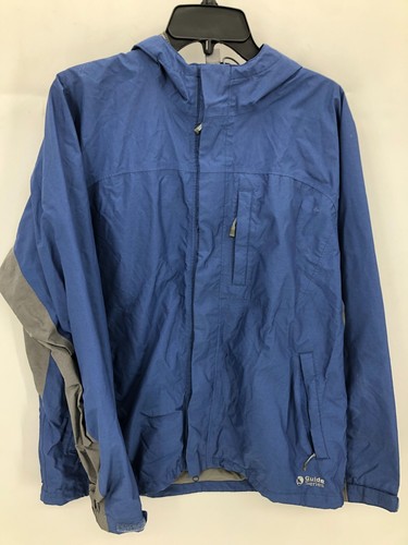 Jacket Mens Medium Blue Hooded Zip 