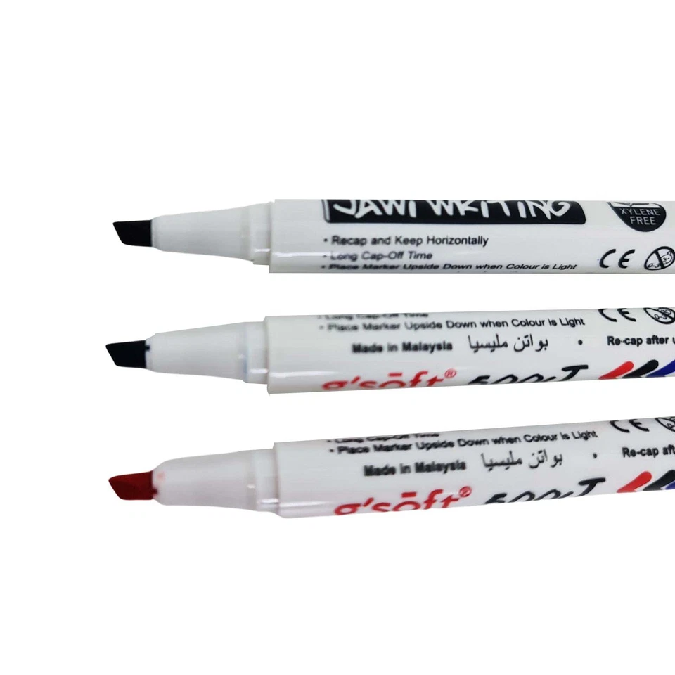G'Soft Jawi Writing Whiteboard Marker Pen - Chisel Tip 4mm | Black Blue Red Ink - Image 3 of 4