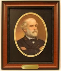 Gen. Robert E Lee Civil War Generals framed photo with plaque hand colored