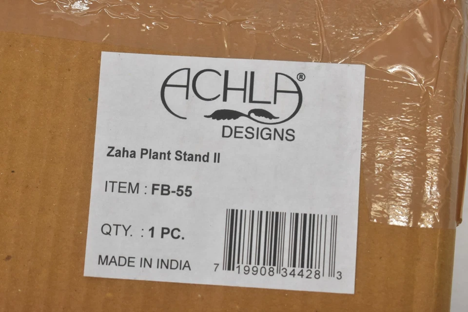 Achla Designs Large Zaha II Plant Stand Black Powder Coated FB-55 11" Tall - Image 3 of 4