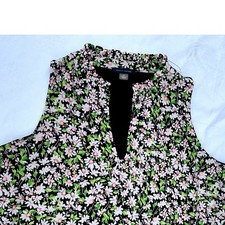Tommy Hilfiger Floral Tiered Dress Womens 12 Black Daisy Ruffle Excellent Boho