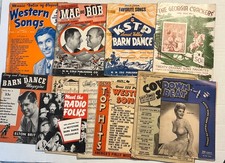 Lot Of 12 Vintage Song Books/Sheet Music- 1930 s-1940 s - Western, Country, Folk