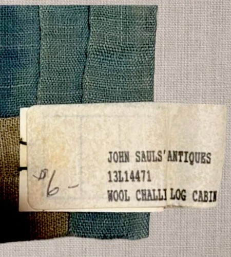 Antique Wool Challis Log Cabin Quilt Blocks late 1800s From John Sauls’ Antiques - Picture 8 of 17