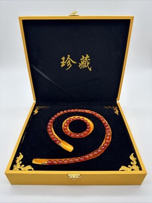 Chinesische Karneol Halskette und Armband Set verpackt 20'' Halskette