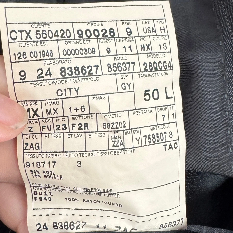 Blazer Z Zegna Para Hombre Talla 50L Gris Rayas Chaqueta Ciudad Lana Mohair Gota 74 Foto 4 de 4