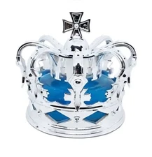 King Queen Car Chrome Silver Crown Liquid Air Freshener Decanter for Dashboard 