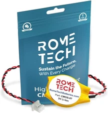 Rome Tech CMOS Battery for DELL/Lenovo/ASUS - Laptop Backup 4.92 in Cable 