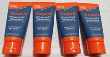 4x MANDO Pro Sport 72HR Whole Body Deodorant Cream Travel Trial Size Tubes 0.5oz