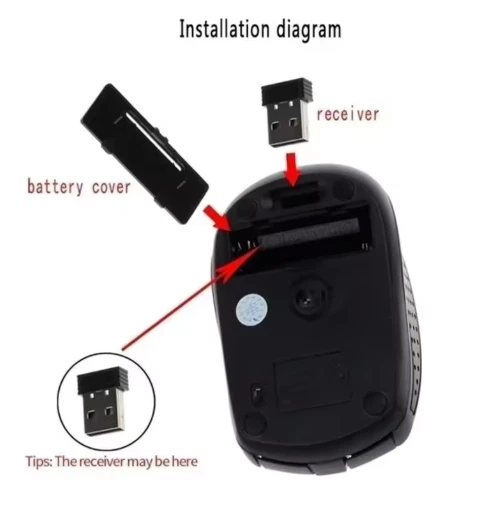 Souris optique sans fil portable 2.4G, 6 boutons, 1200DPI, pour ordinateur - Photo 2/3