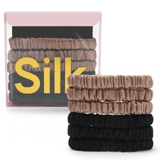 6Pcs Silk Hair Ties 100 Pure Mulberry Silk Scrunchies for Women Girls
