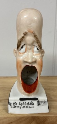  Vintage Porcelain Smoking Head Ashtray Barbershop Decor