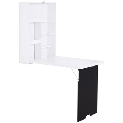 HOMCOM Multifunktionaler klappbarer Klapptisch zur Wandmontage mit Kreideteilablage