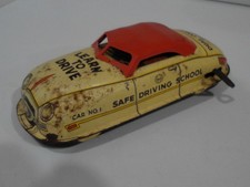 Marx Learn To Drive Tin Wind Up Car 50's Safe Driving School Works 