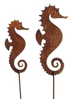 Gartenstecker Seepferdchen Im Rost Design, 2Er Set - Rostfigur FüR Den Garten