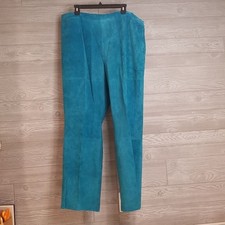 Vintage Terry Lewis Blue Suede Leather Pants Size 24