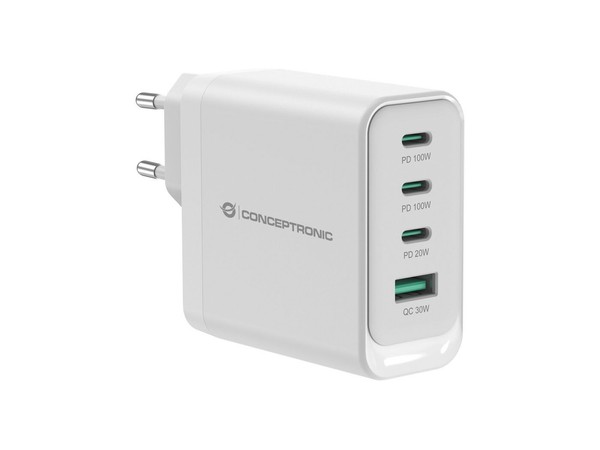 Conceptronic ALTHEA22W100 4-Port 100W Gan Usb Pd Charger, Usb-C X 3, Usb-A ~E~-image