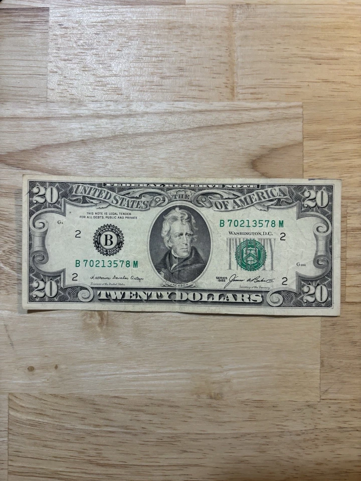 Old 20 Dollar Bill (1985) - Image 3 of 4