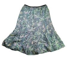 Trumpeted Midi Skirt Sz 6 Forest Fairy Whimsical Airy Boho Lined Cotton Nicname