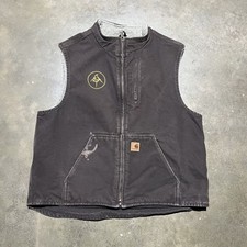 Vintage Y2k Carhartt Brown Sherpa Lined Workwear Vest