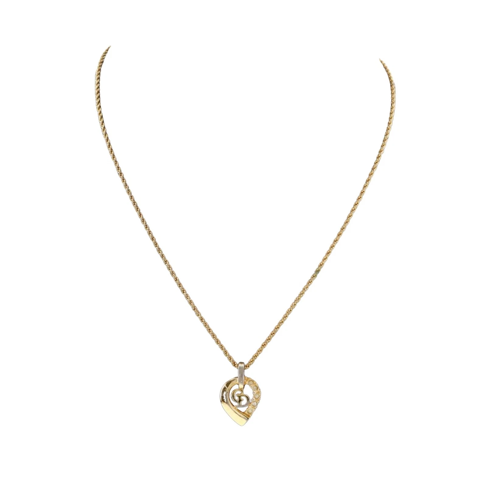 Bijou collier Dior plaqué or authentique