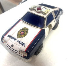 Vintage Highway Patrol Police Dept. Tin Car Made in Japan - Not Working