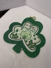 St.Patrick's Day Wooden wall/door hanging shamrock 2 piece decoration