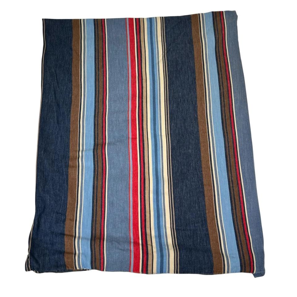 Pottery Barn Teen Serape Striped Blue Red Brown Twin Duvet Cover & Pillow Sham - Image 4 of 4