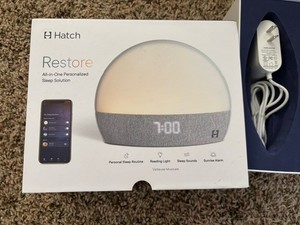 Hatch Restore Digital Alarm Clock Sunrise Alarm Sleep Sounds Reading Light White