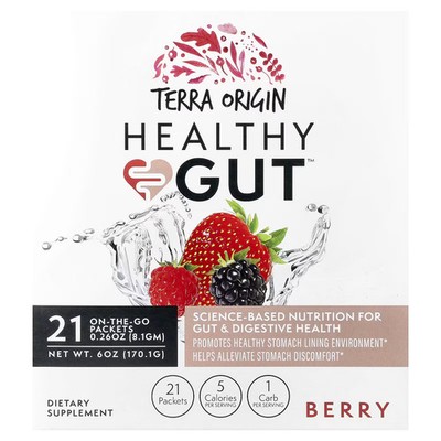 2 X Terra Origin, Healthy Gut�, Berry , 21 On The Go Packets, 0.26 oz (8.1 g) Ea