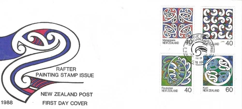 New Zealand Comm/First Day Covers - Rafter Painting - 1988 (NZ338)