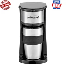 Single-Serve Coffee Brewer W/ Filter Holder Indicator Lights Travel Mug 700 W US