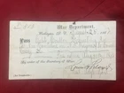 1861 Louis H. Pelouze Ford's Theatre Lincoln Assassination Civil War Pass