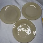 Vintage Ivory Restaurant Ware Dinner Plates 9” Heavy Ironstone Like Milk Glass