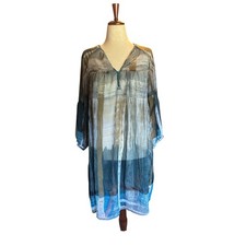 Kushi Sheer Dress – Abstract Print | Lightweight Cover-Up | Size 20