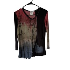 Parsley  Sage Tunic Shirt Womens Small Asymmetrical Pocket Artsy Boho Top