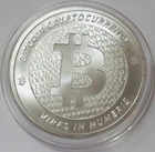 BIT COIN 1 OZ 999 FINE SILVER ROUND IN CAPSULE