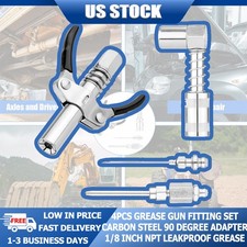 4Pcs Grease Gun Fitting Set 90 Degree Adapter 1/8 NPT Leakproof Needle Kit Auto