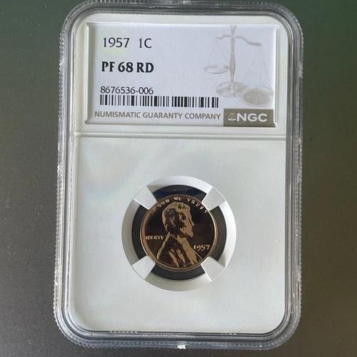 NGC 1957 Lincoln Wheat Cent Proof PF68 RED