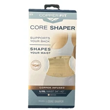 Copper Fit Core Shaper Waist Trainer L/XL - Back Support, Copper Infused